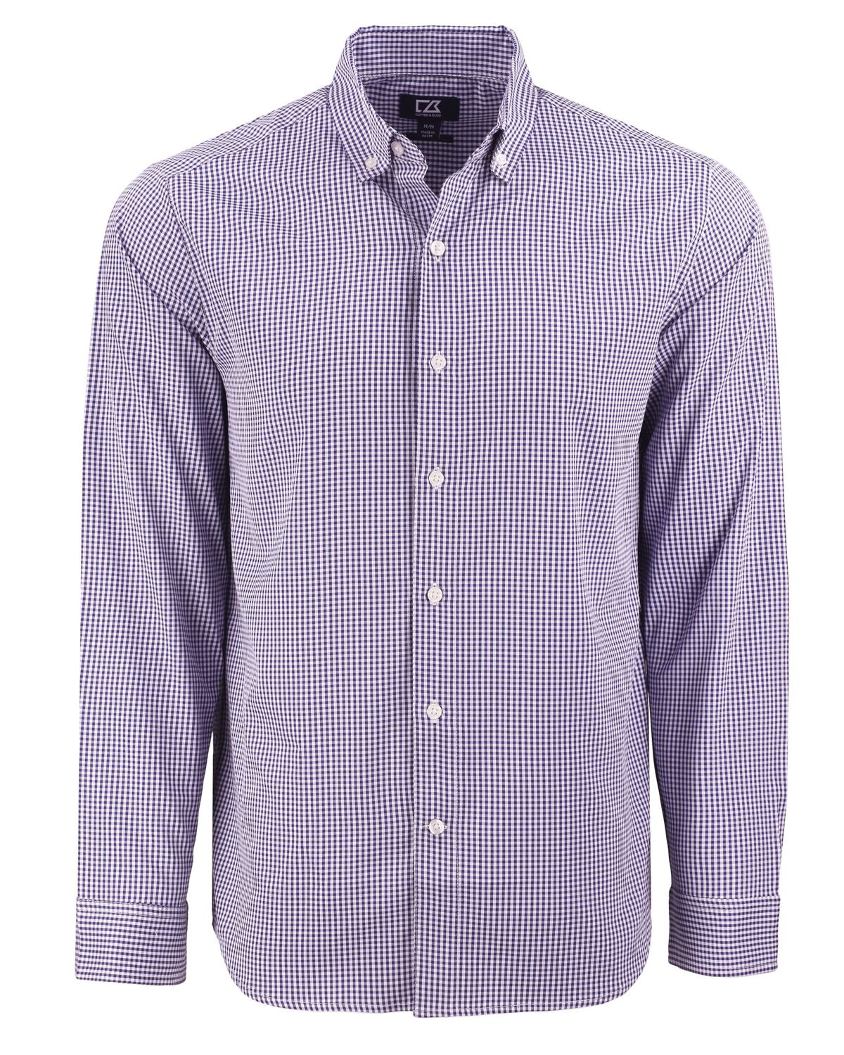 Cutter & Buck Skyline Epic Confidence Recycled Gingham Mens Big & Tall Long Sleeve Dress Shirt