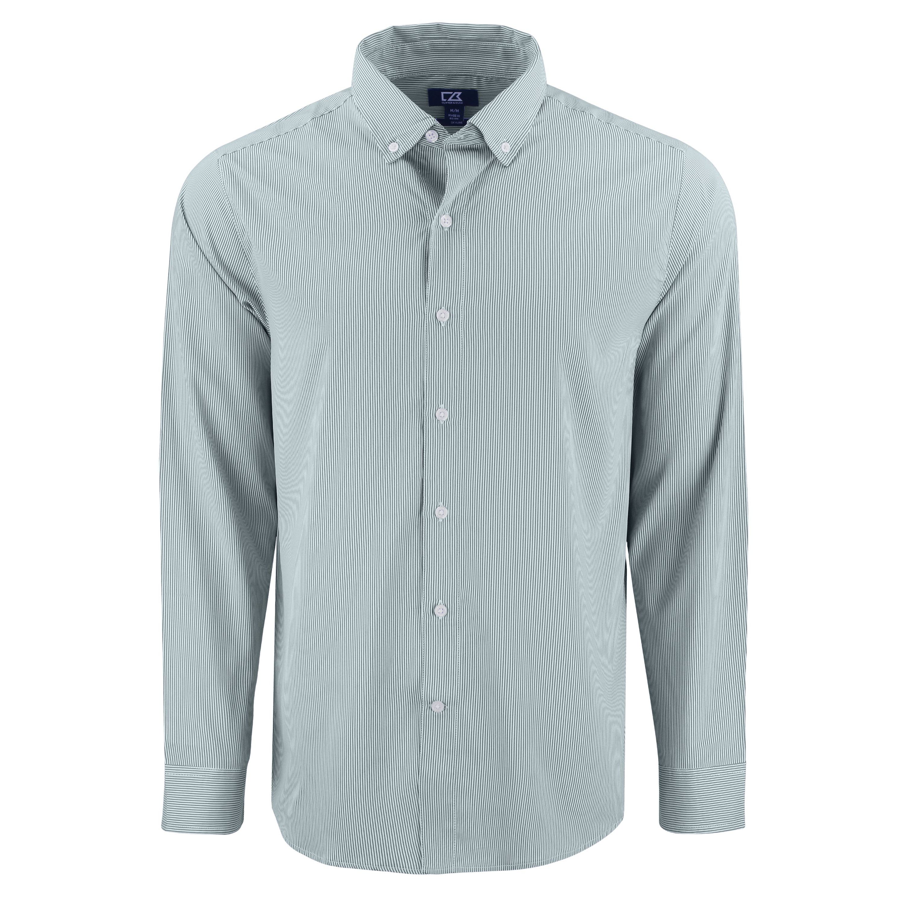 Cutter & Buck Skyline Epic Confidence Recycled Pinstripe Mens Big & Tall Long Sleeve Dress Shirt