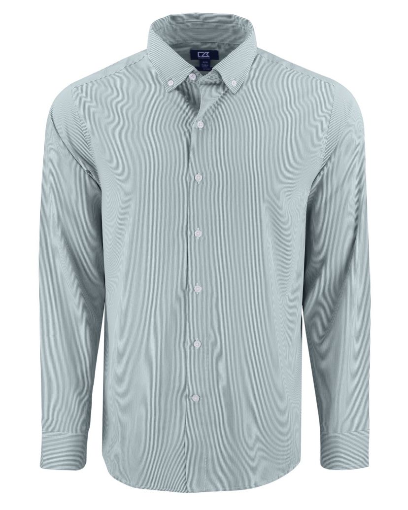 Cutter & Buck Skyline Epic Confidence Recycled Pinstripe Mens Big & Tall Long Sleeve Dress Shirt