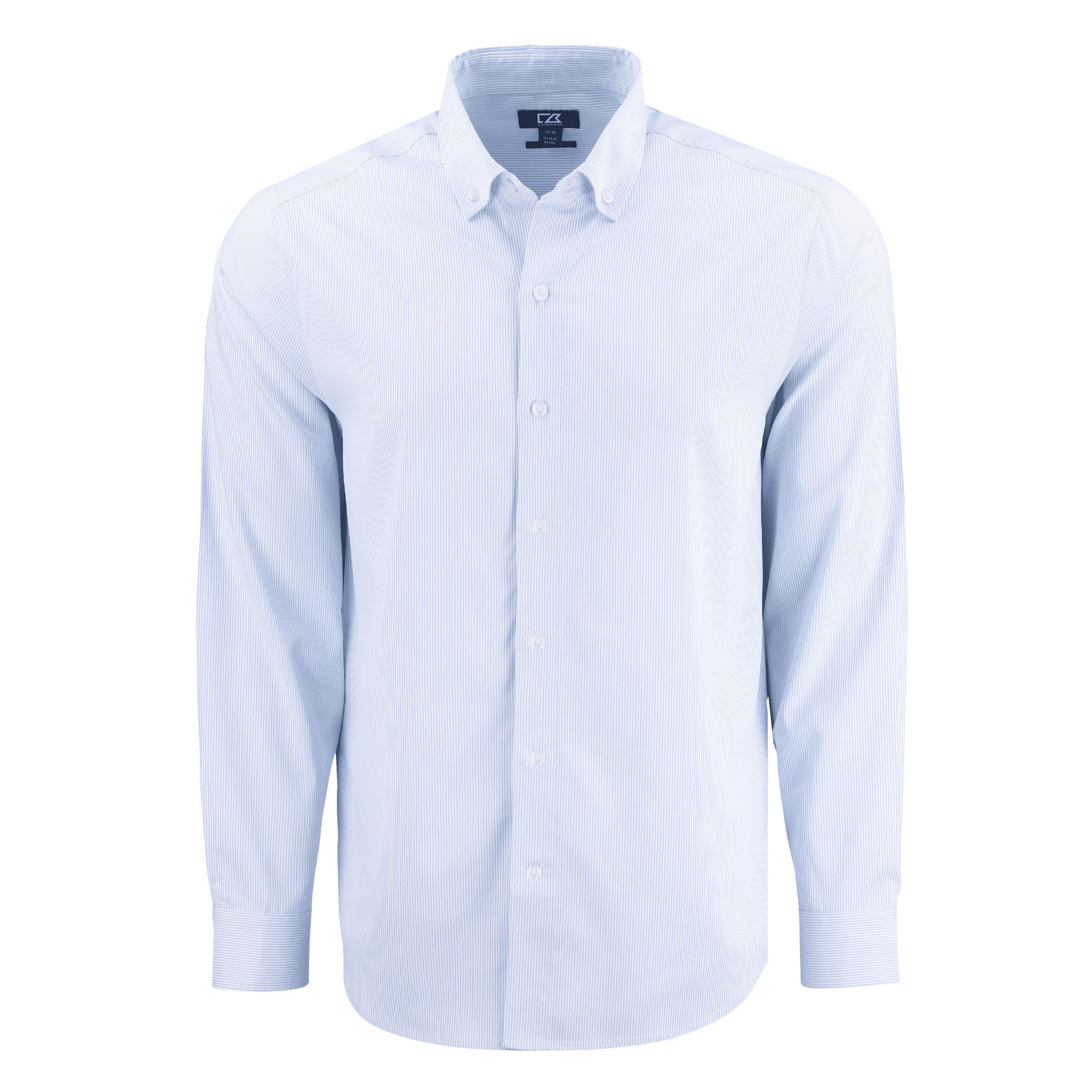 Cutter & Buck Skyline Epic Confidence Recycled Pinstripe Mens Big & Tall Long Sleeve Dress Shirt