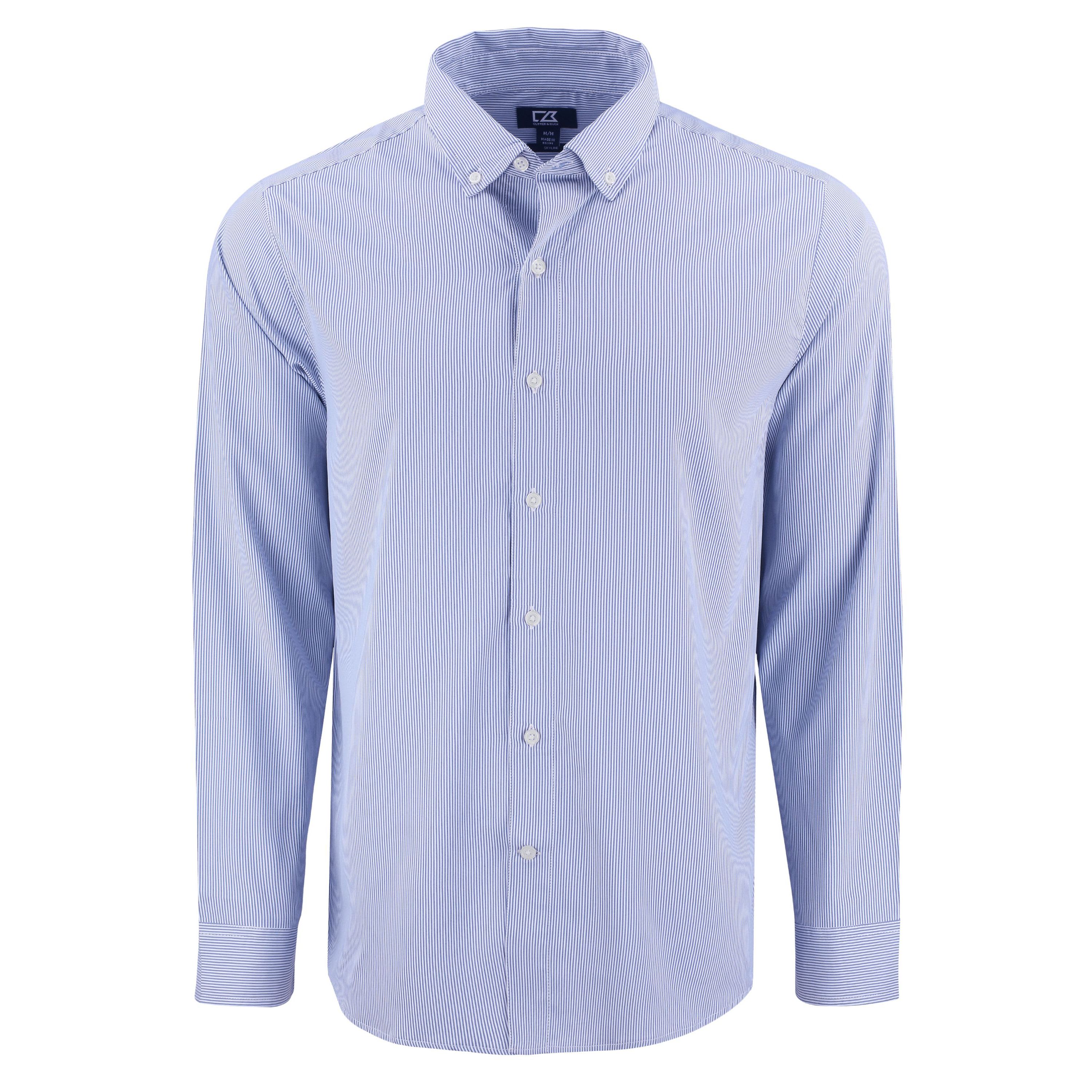 Cutter & Buck Skyline Epic Confidence Recycled Pinstripe Mens Big & Tall Long Sleeve Dress Shirt