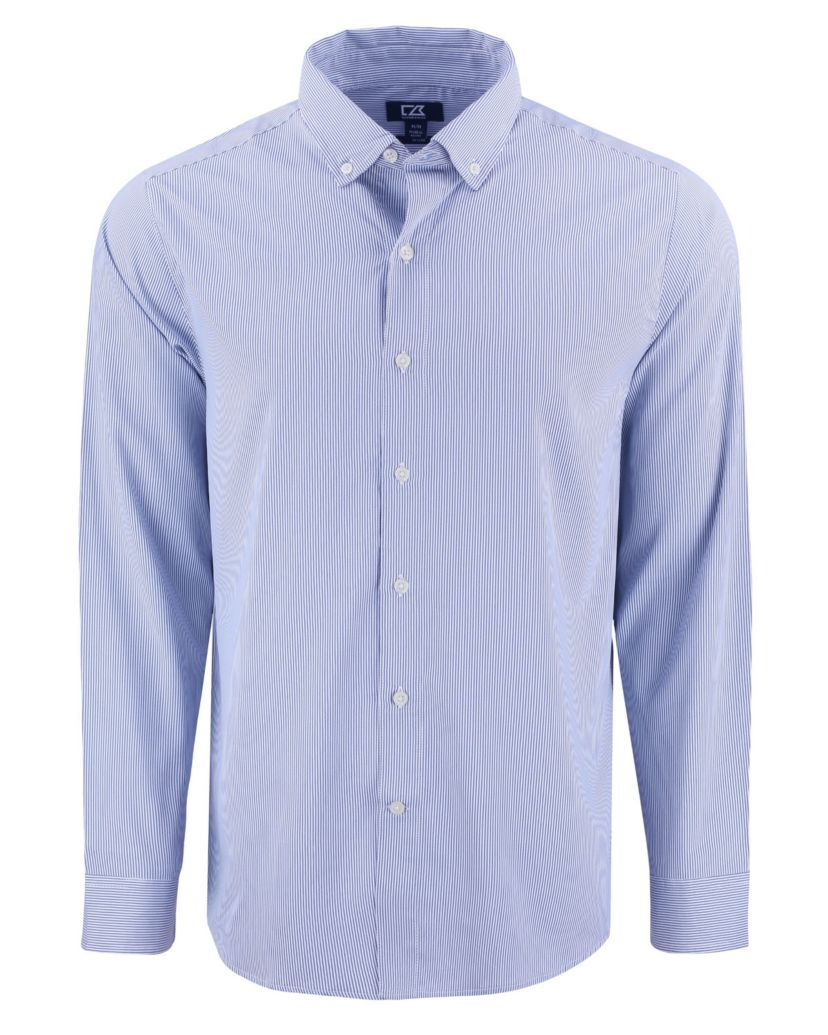 Cutter & Buck Skyline Epic Confidence Recycled Pinstripe Mens Big & Tall Long Sleeve Dress Shirt
