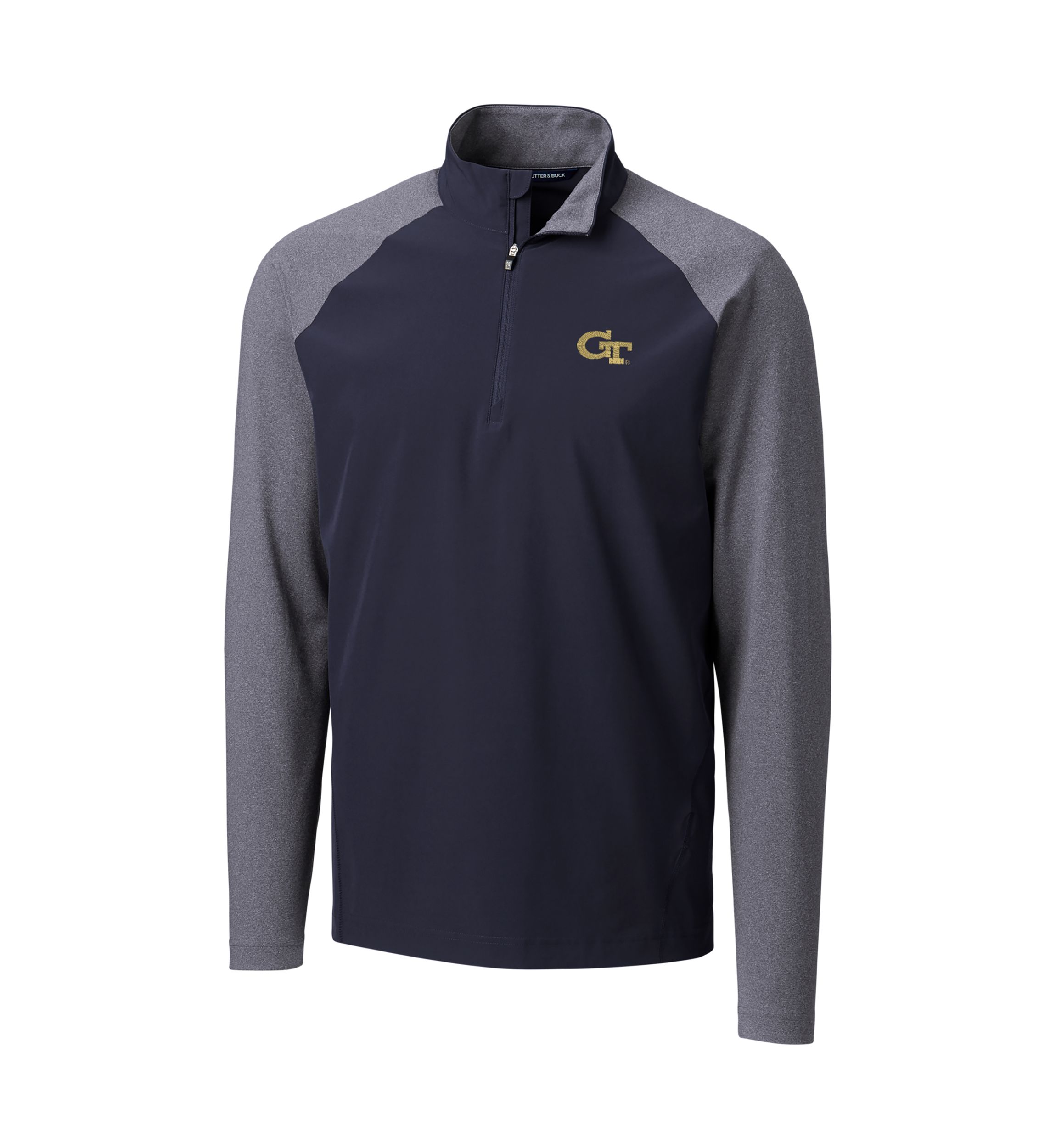 Georgia Tech Yellow Jackets NCAA GA Tech Jackets Response Hybrid Overknit Quarter-Zip Pullover Jacket