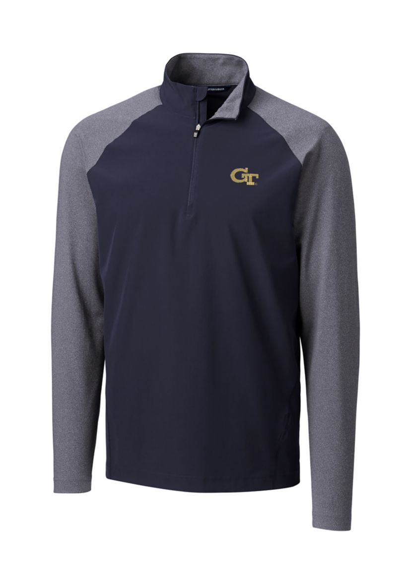 Georgia Tech Yellow Jackets NCAA GA Tech Jackets Response Hybrid Overknit Quarter-Zip Pullover Jacket