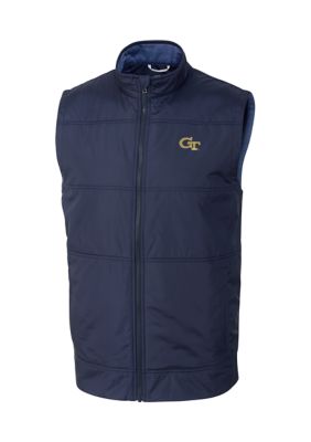 Cutter & Buck Men's Ncaa Georgia Tech Yellow Jackets Stealth Full Zip Vest