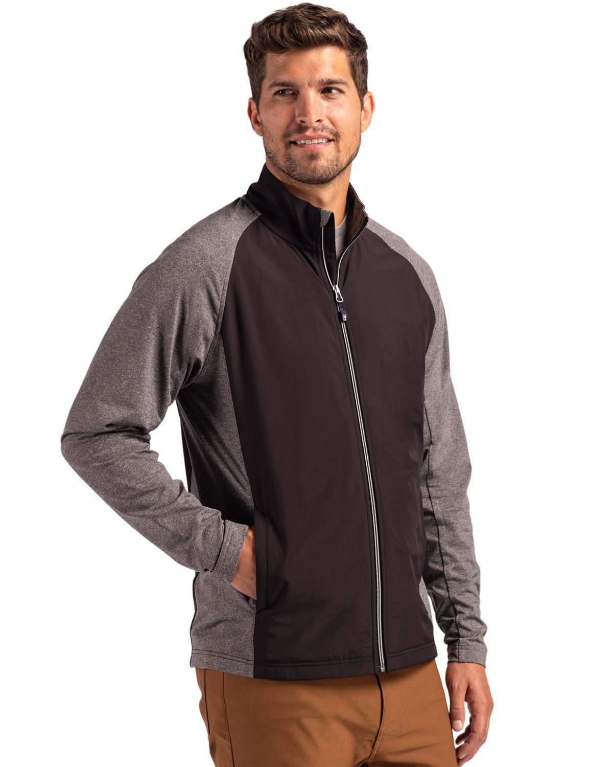 Cutter & Buck Adapt Eco Knit Hybrid Recycled Mens Full Zip Jacket