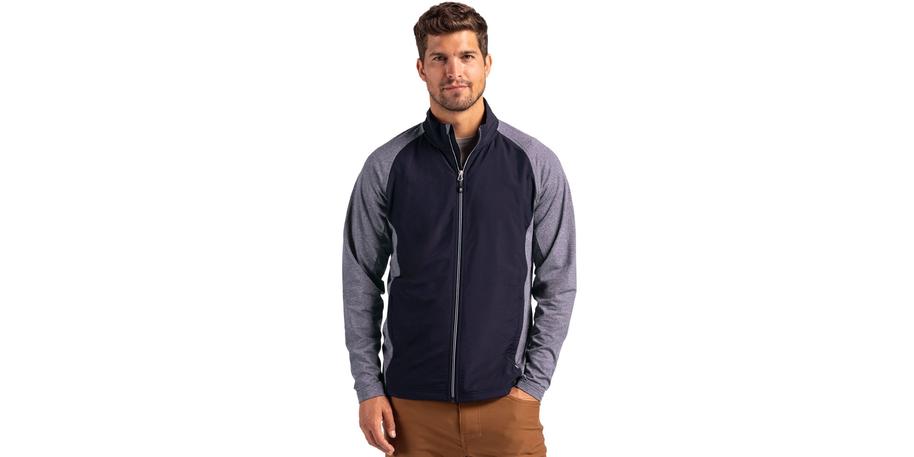 Cutter & Buck Adapt Eco Knit Hybrid Recycled Mens Full Zip Jacket