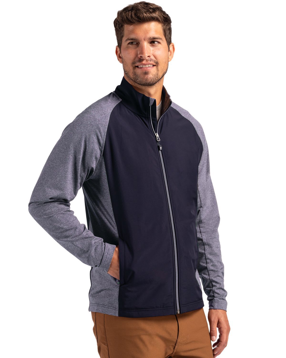 Cutter & Buck Adapt Eco Knit Hybrid Recycled Mens Full Zip Jacket