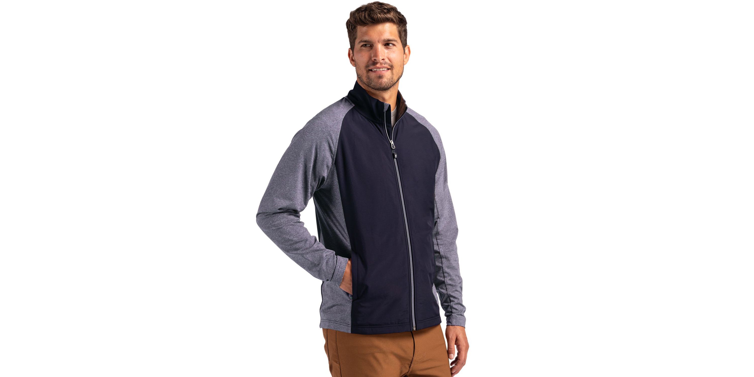 Cutter & Buck Adapt Eco Knit Hybrid Recycled Mens Full Zip Jacket