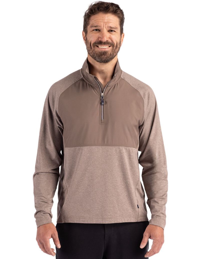 Cutter & Buck Adapt Eco Knit Hybrid Recycled Mens Quarter Zip