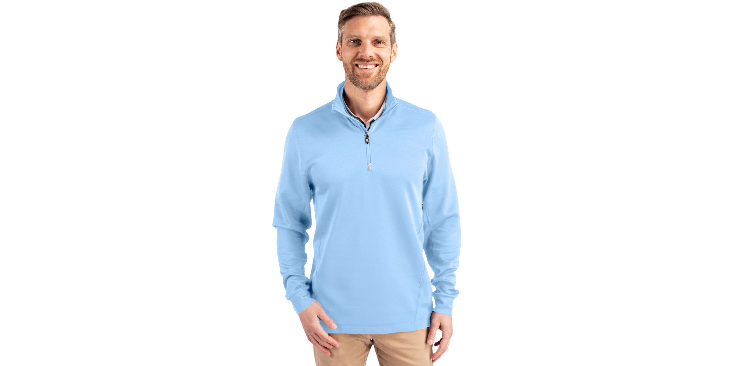 Cutter & Buck Traverse Stretch Eco Quarter Zip Mens Pullover
