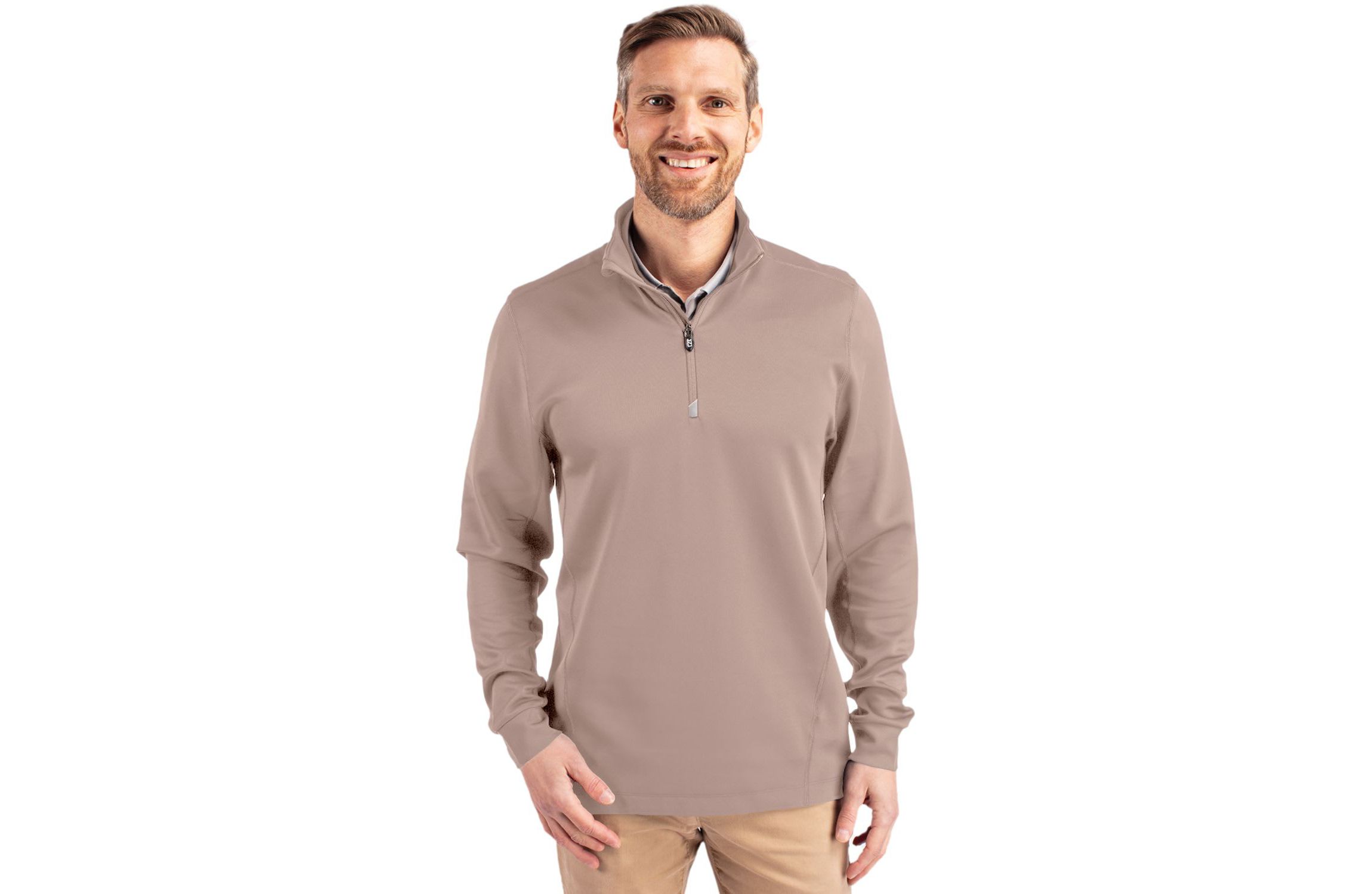 Cutter & Buck Traverse Stretch Eco Quarter Zip Mens Pullover