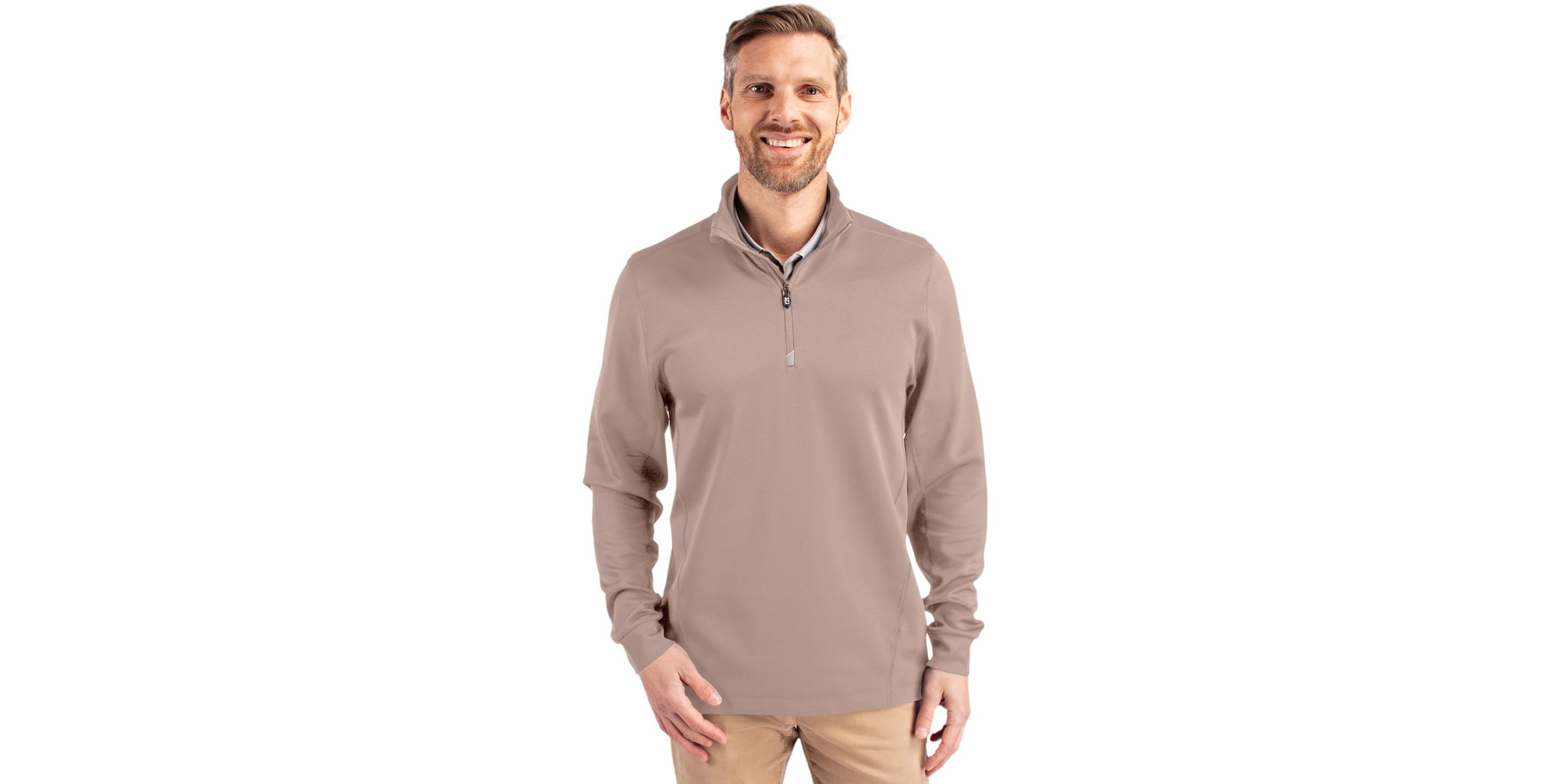 Cutter & Buck Traverse Stretch Eco Quarter Zip Mens Pullover