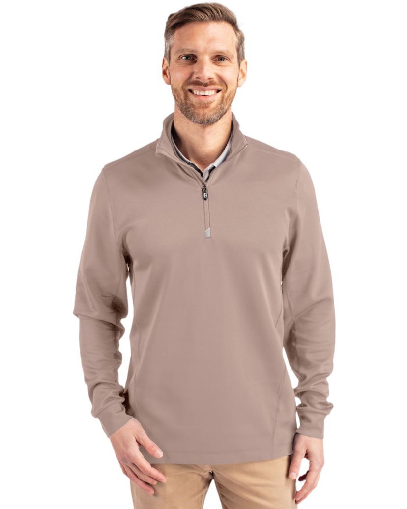 Cutter & Buck Traverse Stretch Eco Quarter Zip Mens Pullover