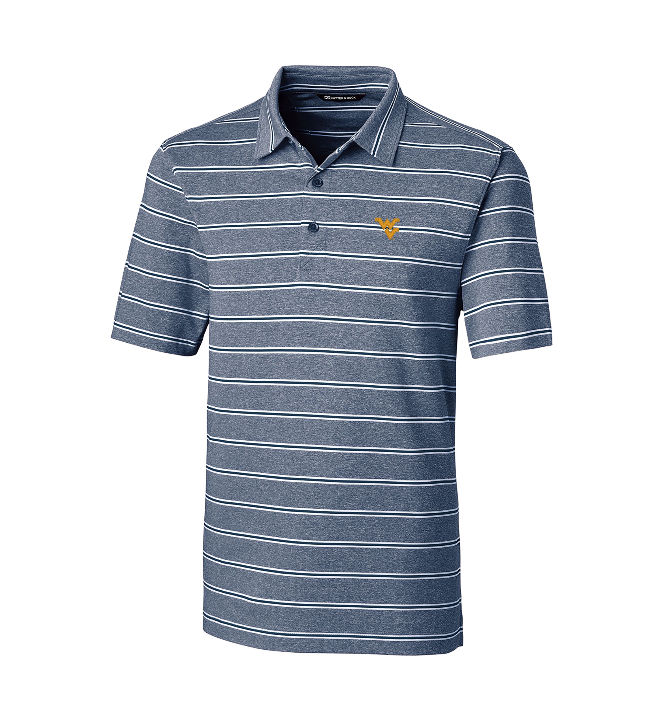 NCAA West Virginia Mountaineers Forge Heather Stripe Polo Shirt