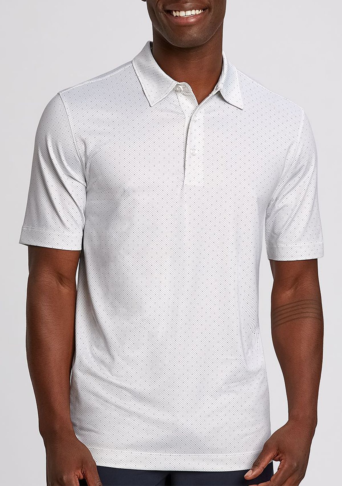 Cutter & Buck Pike Double Dot Print Stretch Mens Polo