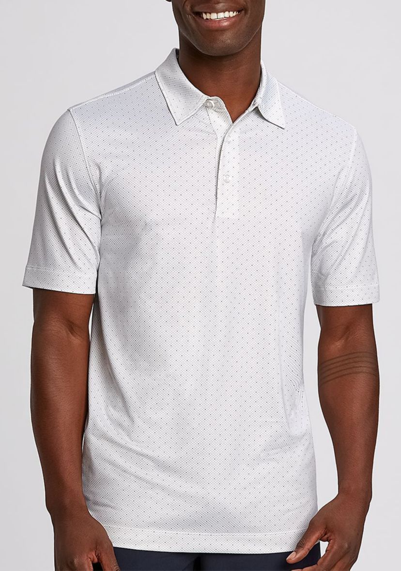 Cutter & Buck Pike Double Dot Print Stretch Mens Polo