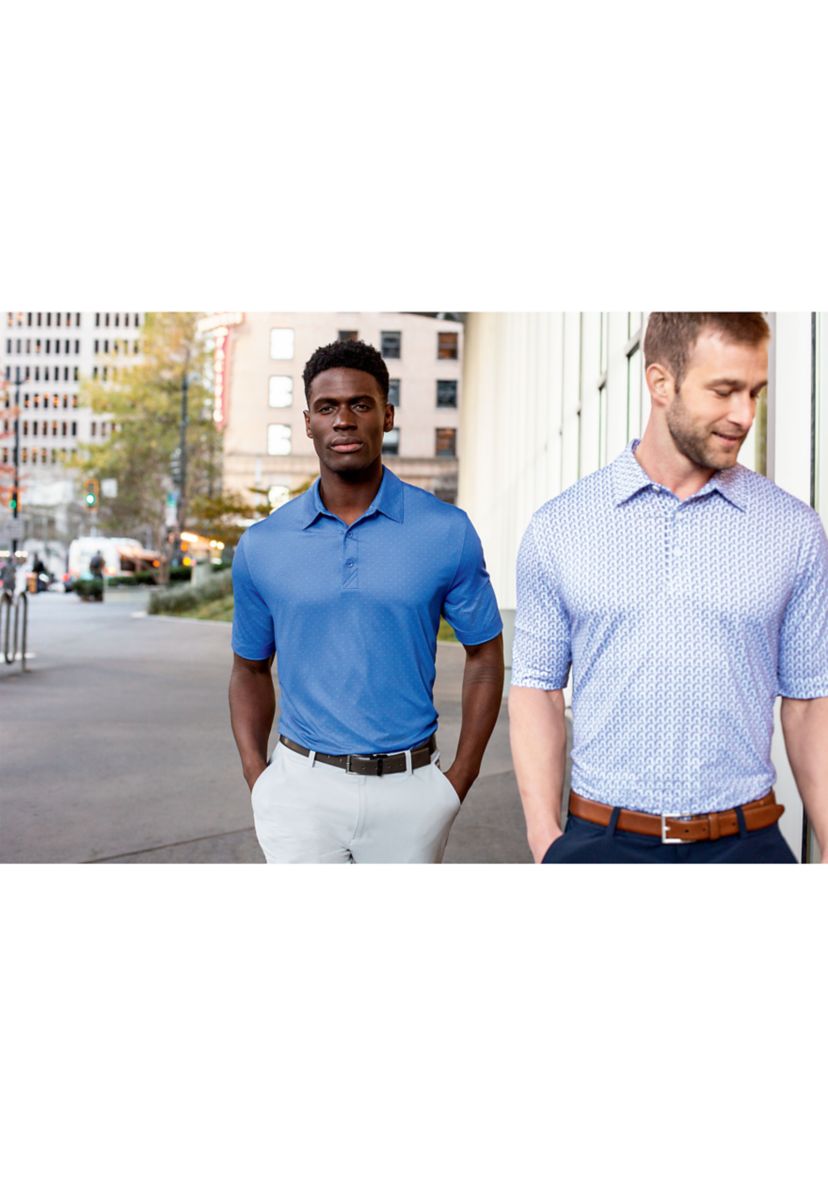 Cutter & Buck Pike Double Dot Print Stretch Mens Polo
