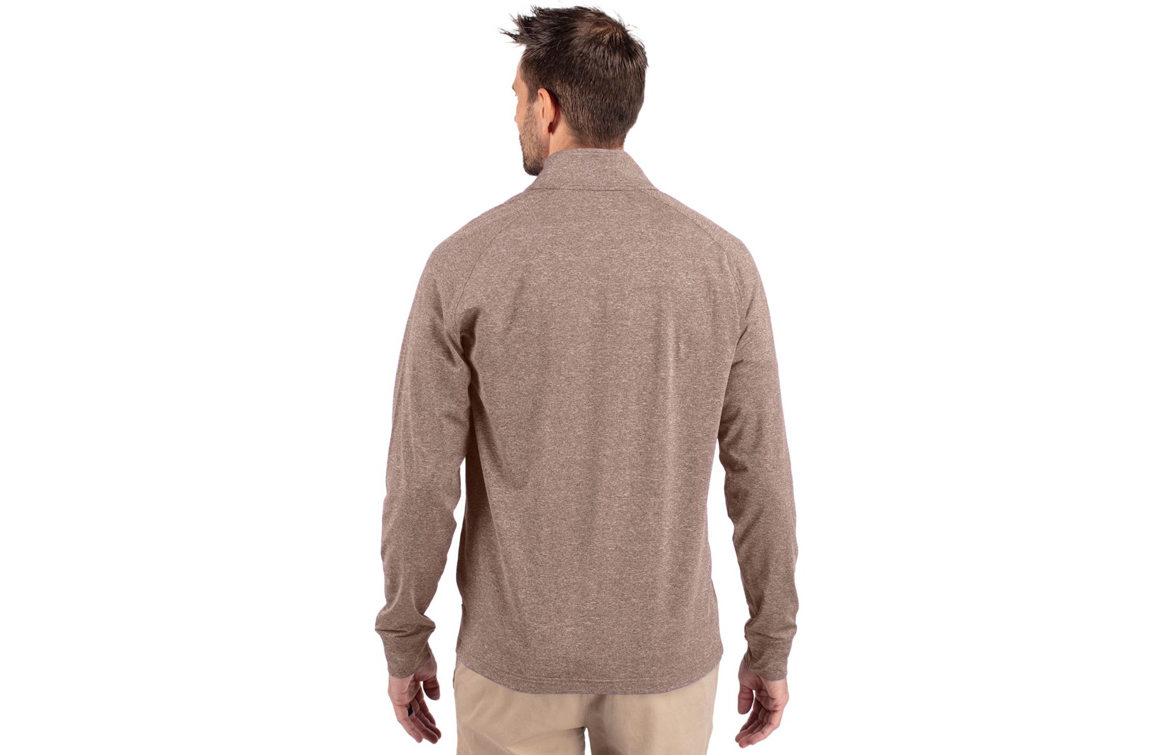 Cutter & Buck Adapt Eco Knit Heather Mens Quarter Zip Pullover