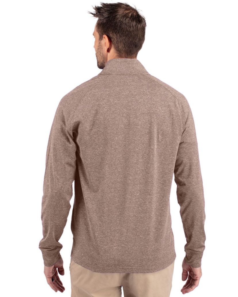 Cutter & Buck Adapt Eco Knit Heather Mens Quarter Zip Pullover