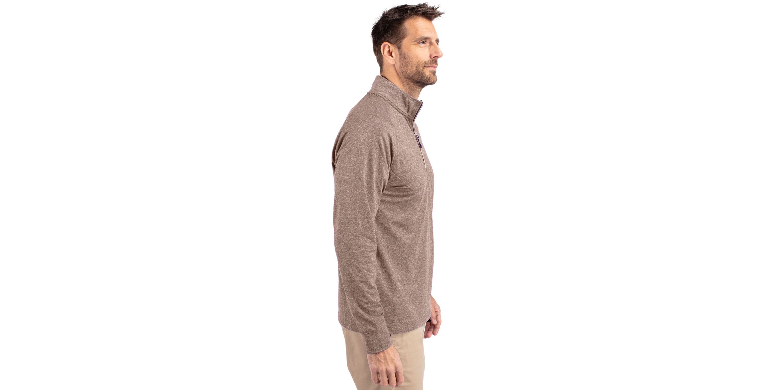 Cutter & Buck Adapt Eco Knit Heather Mens Quarter Zip Pullover