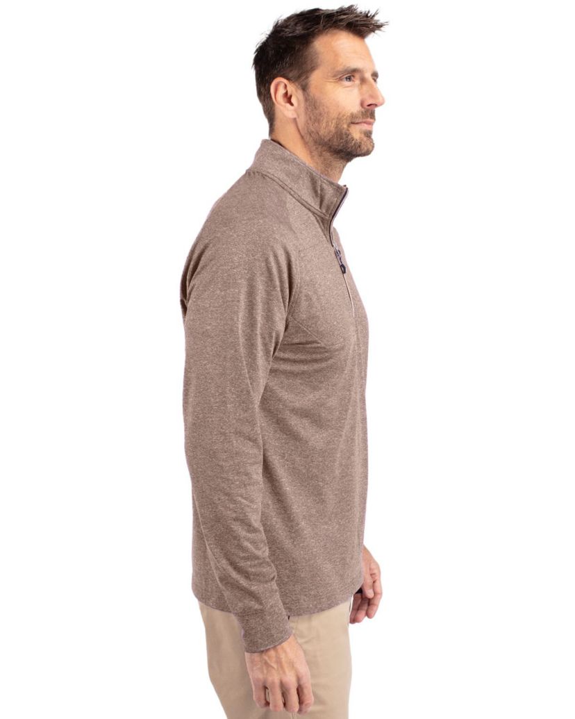 Cutter & Buck Adapt Eco Knit Heather Mens Quarter Zip Pullover