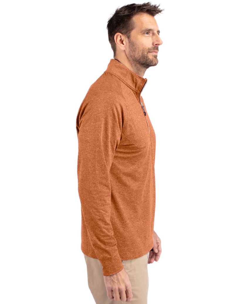 Cutter & Buck Adapt Eco Knit Heather Mens Quarter Zip Pullover