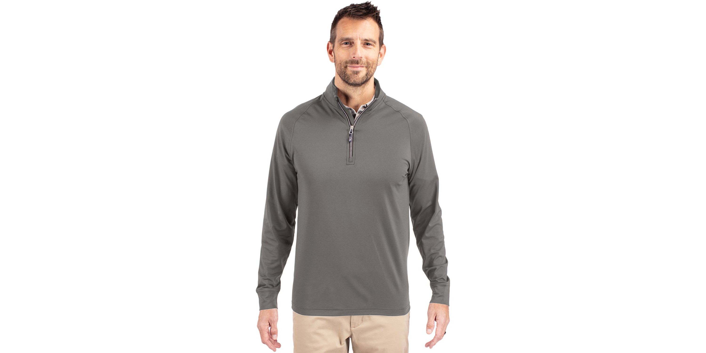 Big & Tall Cutter & Buck Adapt Eco Knit Stretch Recycled Mens Quarter Zip Pullover