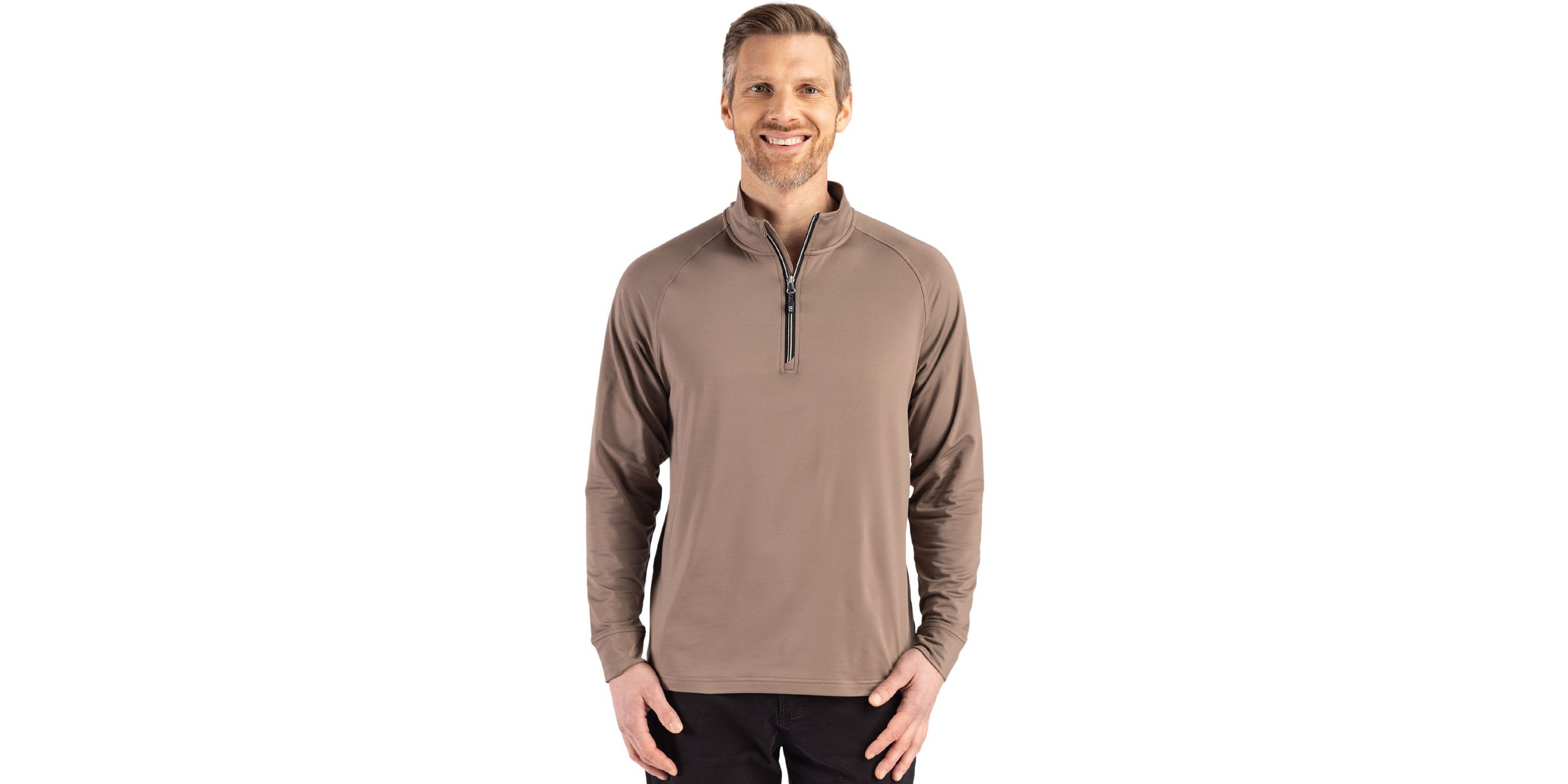 Big & Tall Cutter & Buck Adapt Eco Knit Stretch Recycled Mens Quarter Zip Pullover