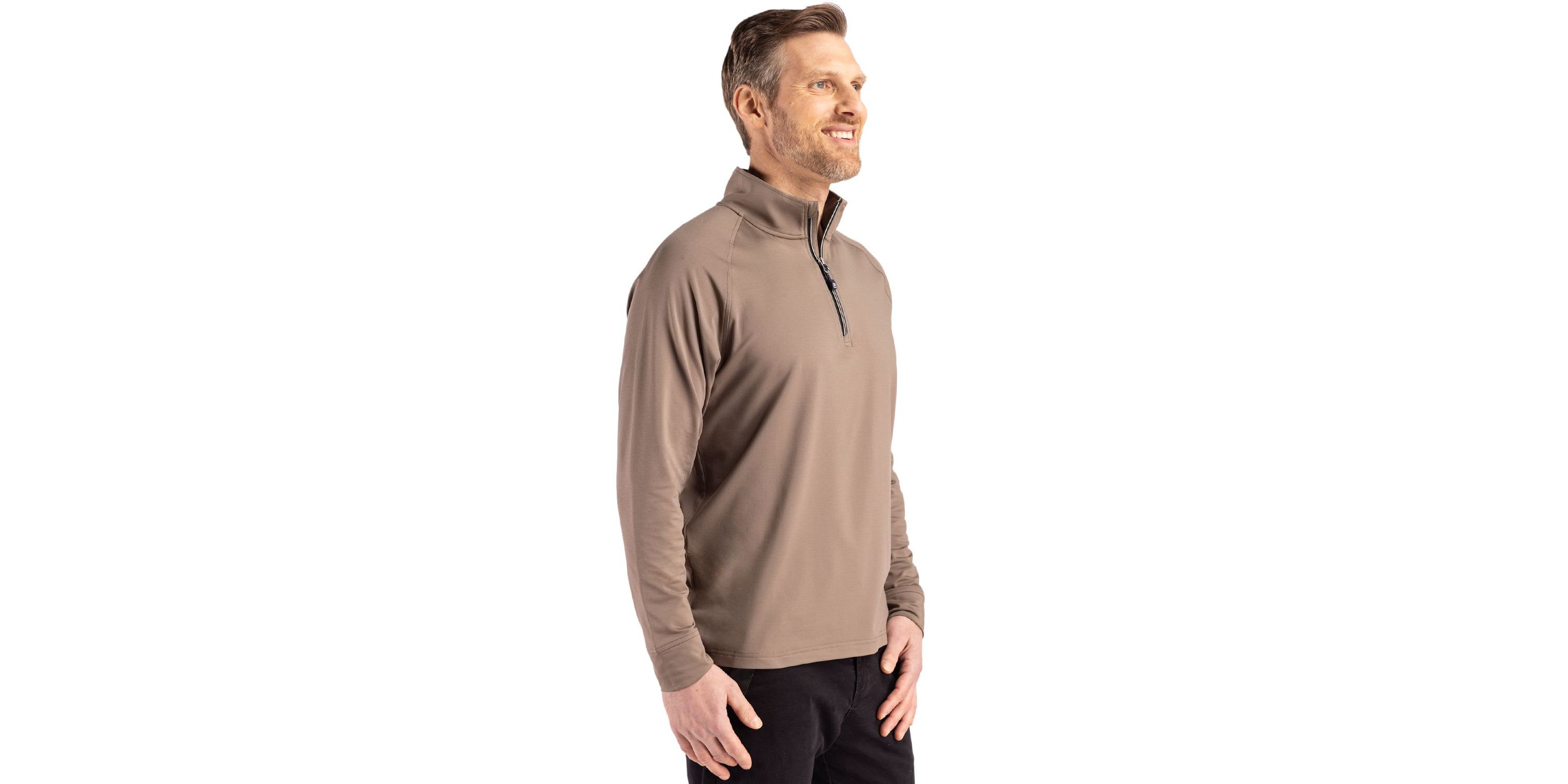 Big & Tall Cutter & Buck Adapt Eco Knit Stretch Recycled Mens Quarter Zip Pullover