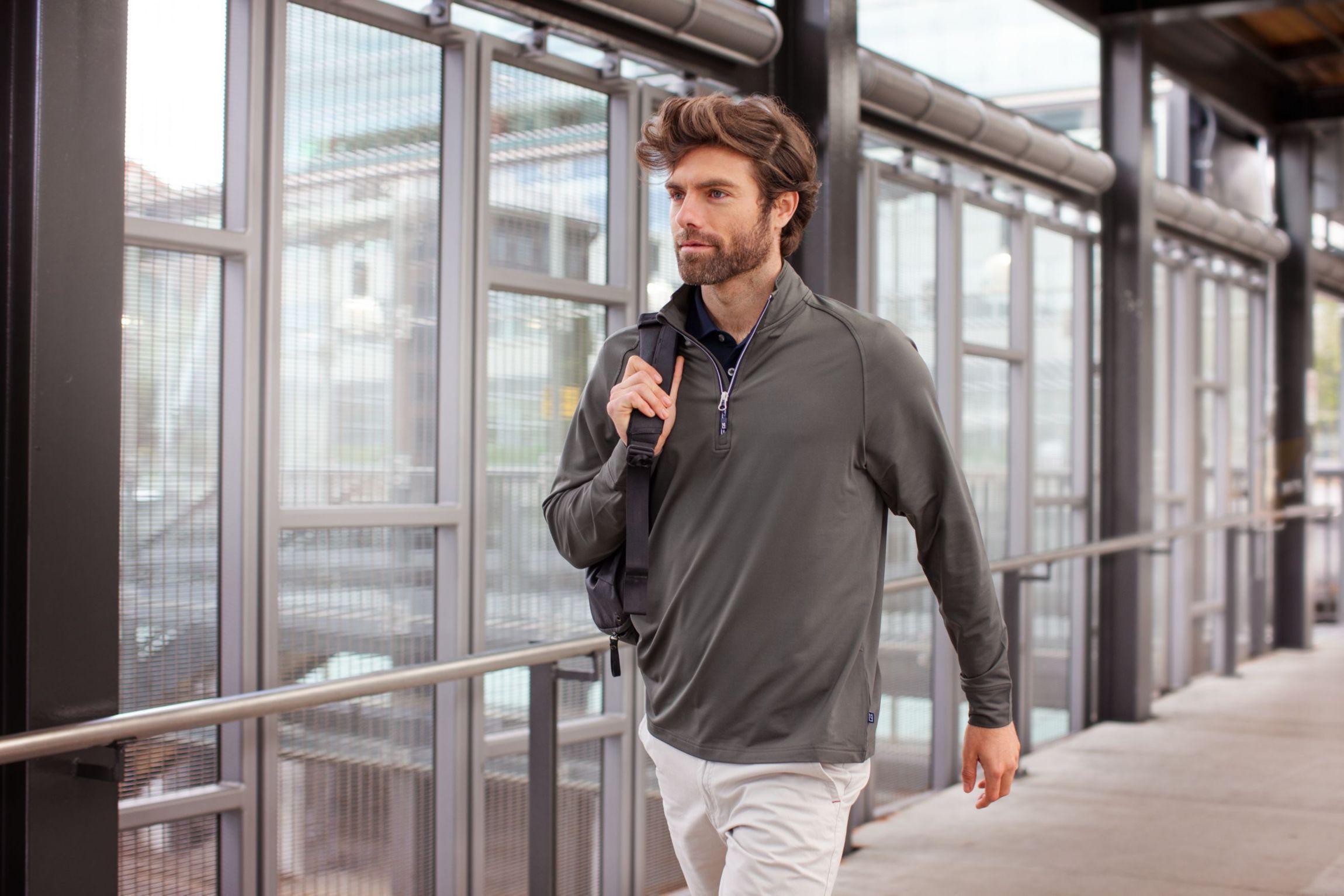 Adapt Eco Knit Stretch Recycled Mens Quarter Zip Pullover