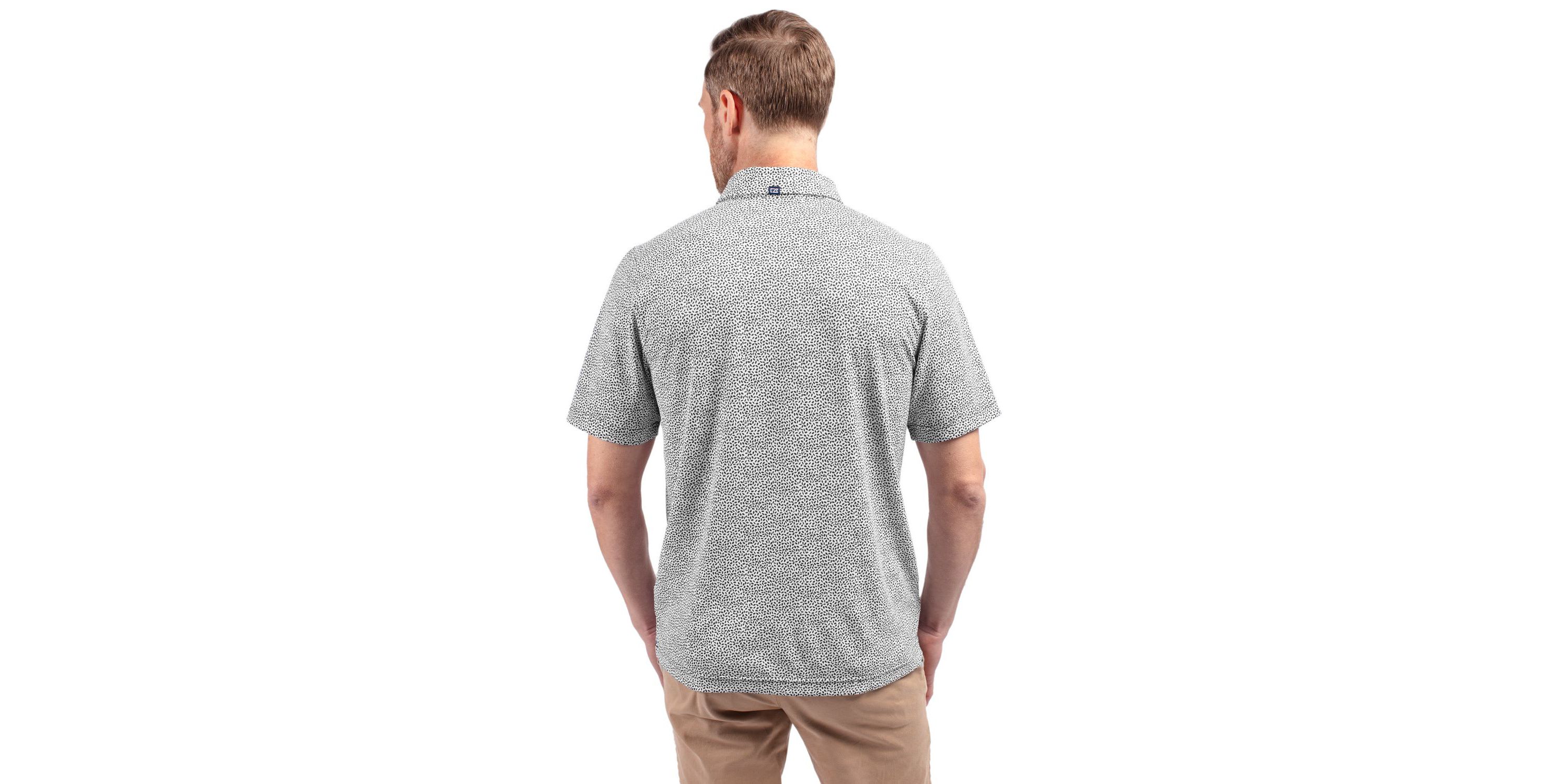 Cutter & Buck Virtue Eco Pique Botanical Print Recycled Mens Polo