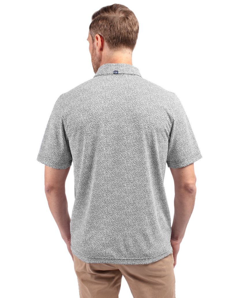 Cutter & Buck Virtue Eco Pique Botanical Print Recycled Mens Polo