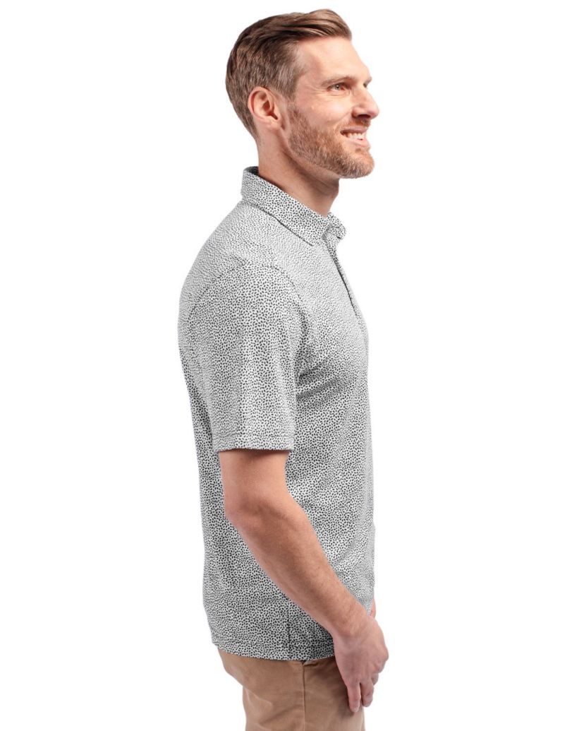 Cutter & Buck Virtue Eco Pique Botanical Print Recycled Mens Polo