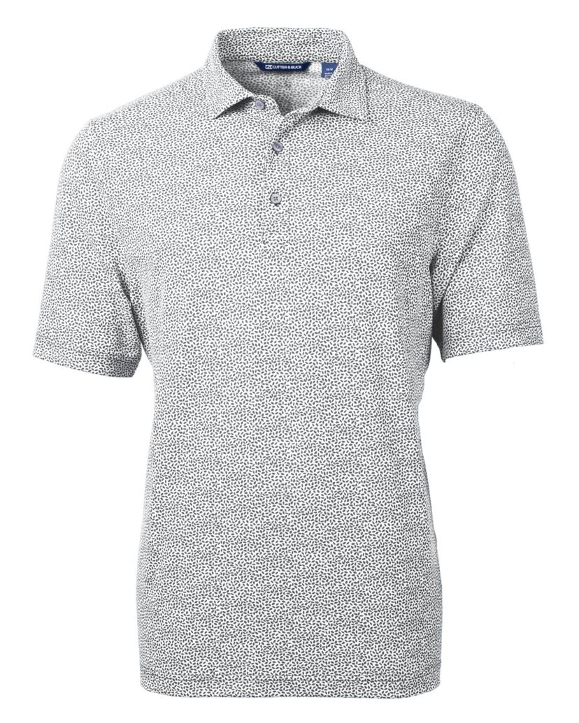 Cutter & Buck Virtue Eco Pique Botanical Print Recycled Mens Polo