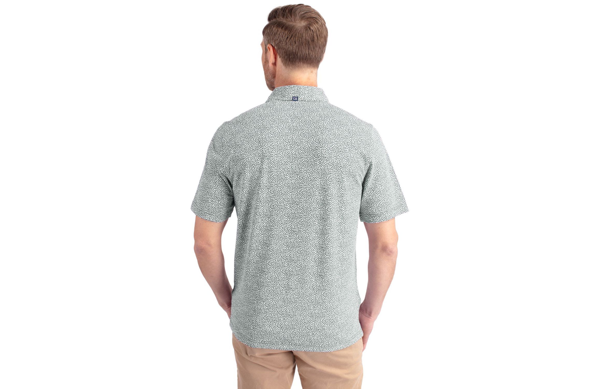Cutter & Buck Virtue Eco Pique Botanical Print Recycled Mens Polo