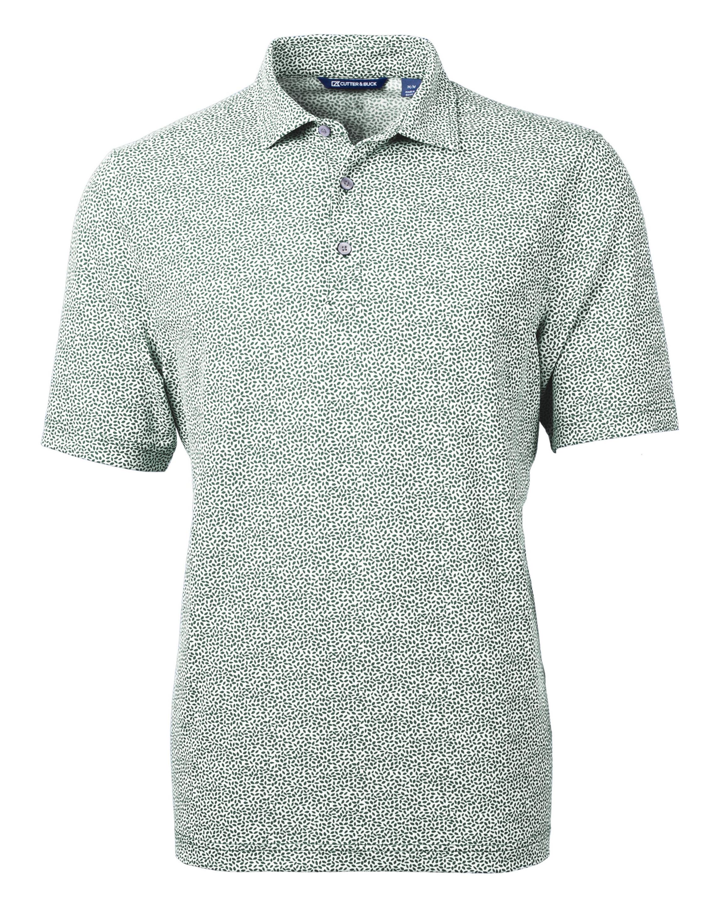 Cutter & Buck Virtue Eco Pique Botanical Print Recycled Mens Polo