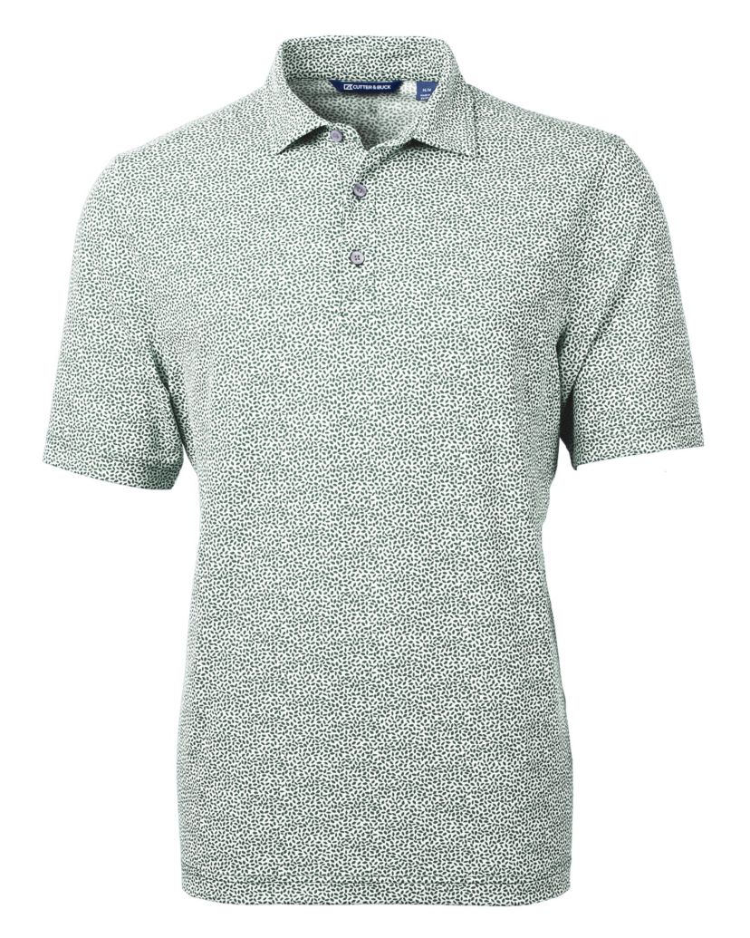 Cutter & Buck Virtue Eco Pique Botanical Print Recycled Mens Polo