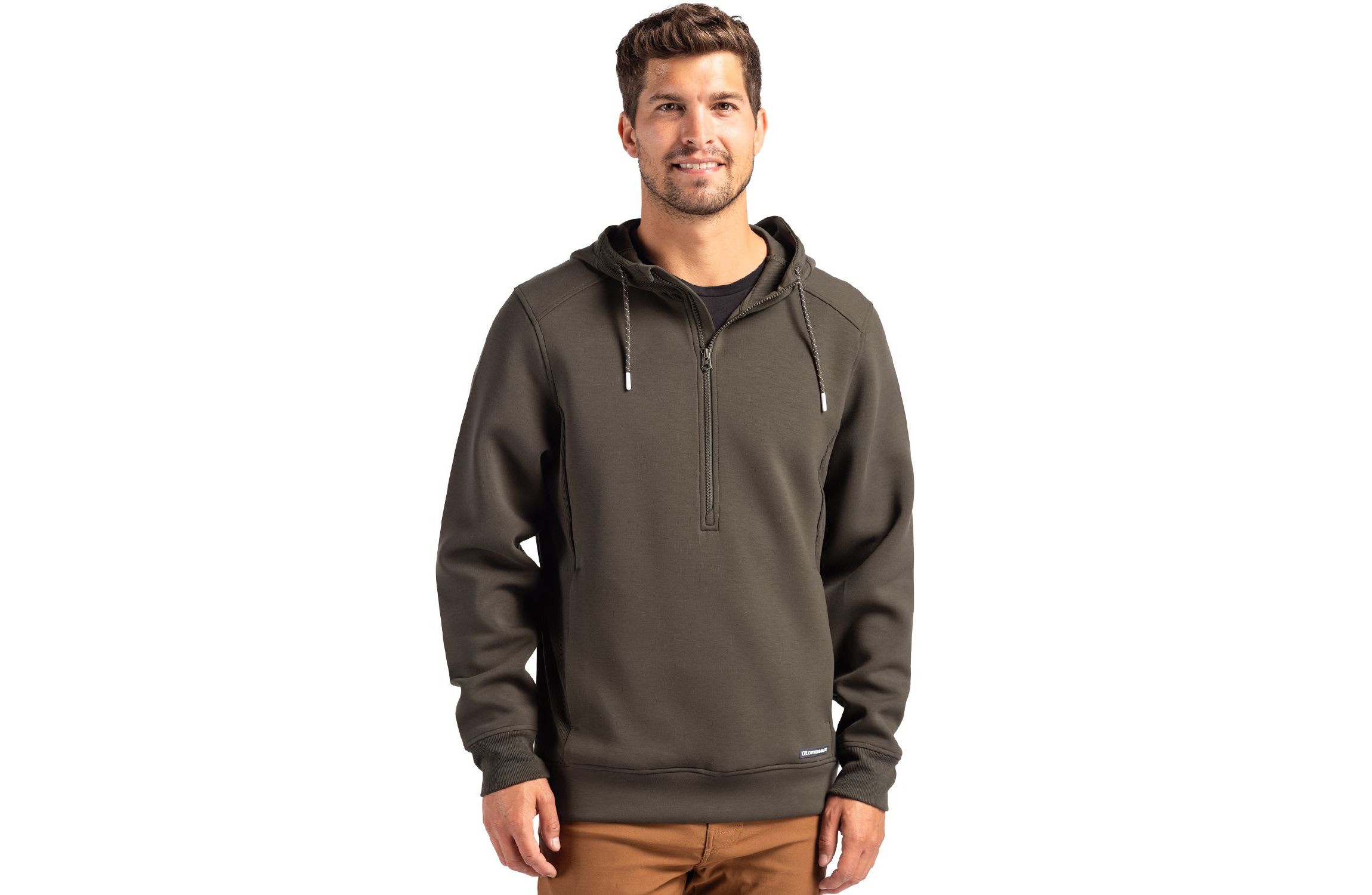 Cutter & Buck Roam Eco Half Zip Recycled Mens Hooded Pullover