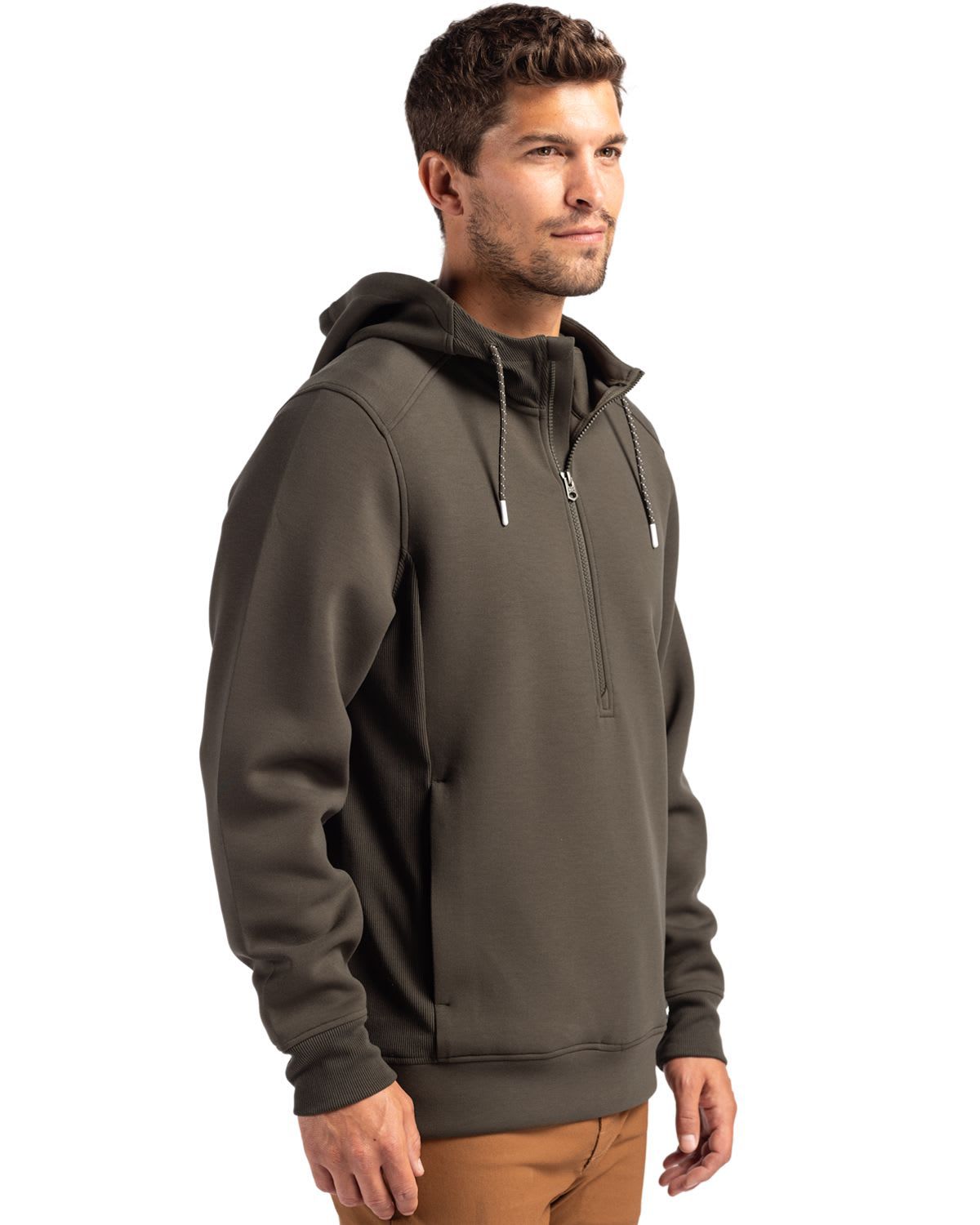 Cutter & Buck Roam Eco Half Zip Recycled Mens Hooded Pullover