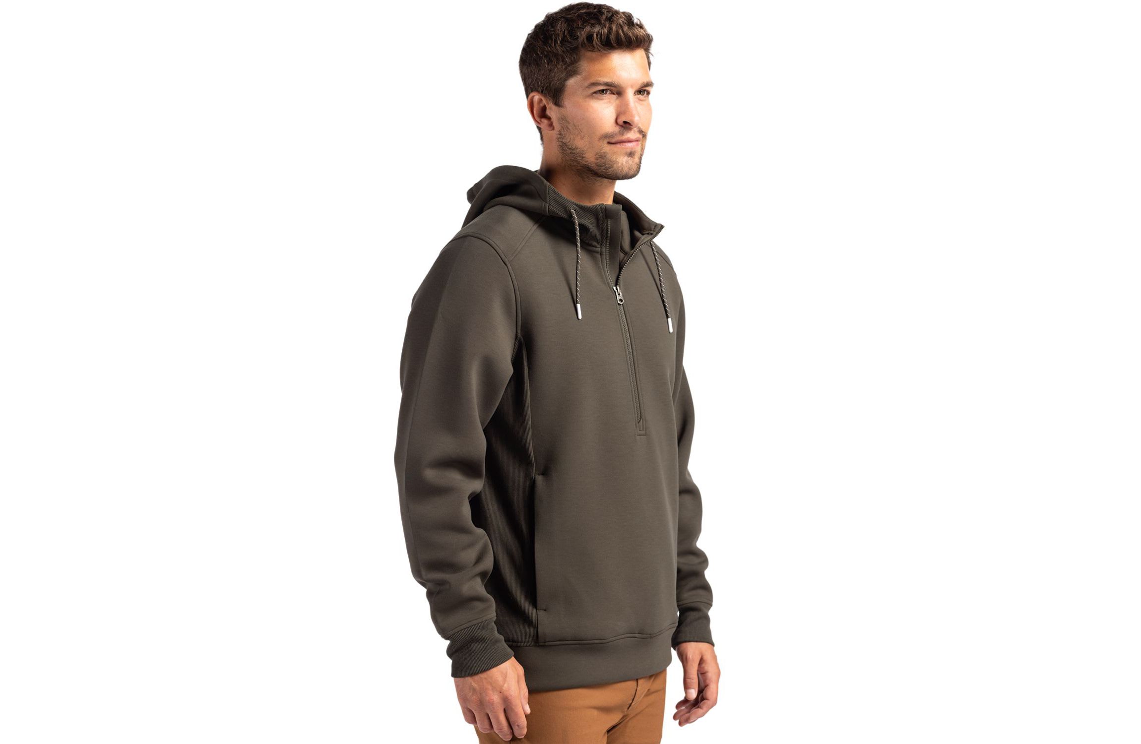 Cutter & Buck Roam Eco Half Zip Recycled Mens Hooded Pullover