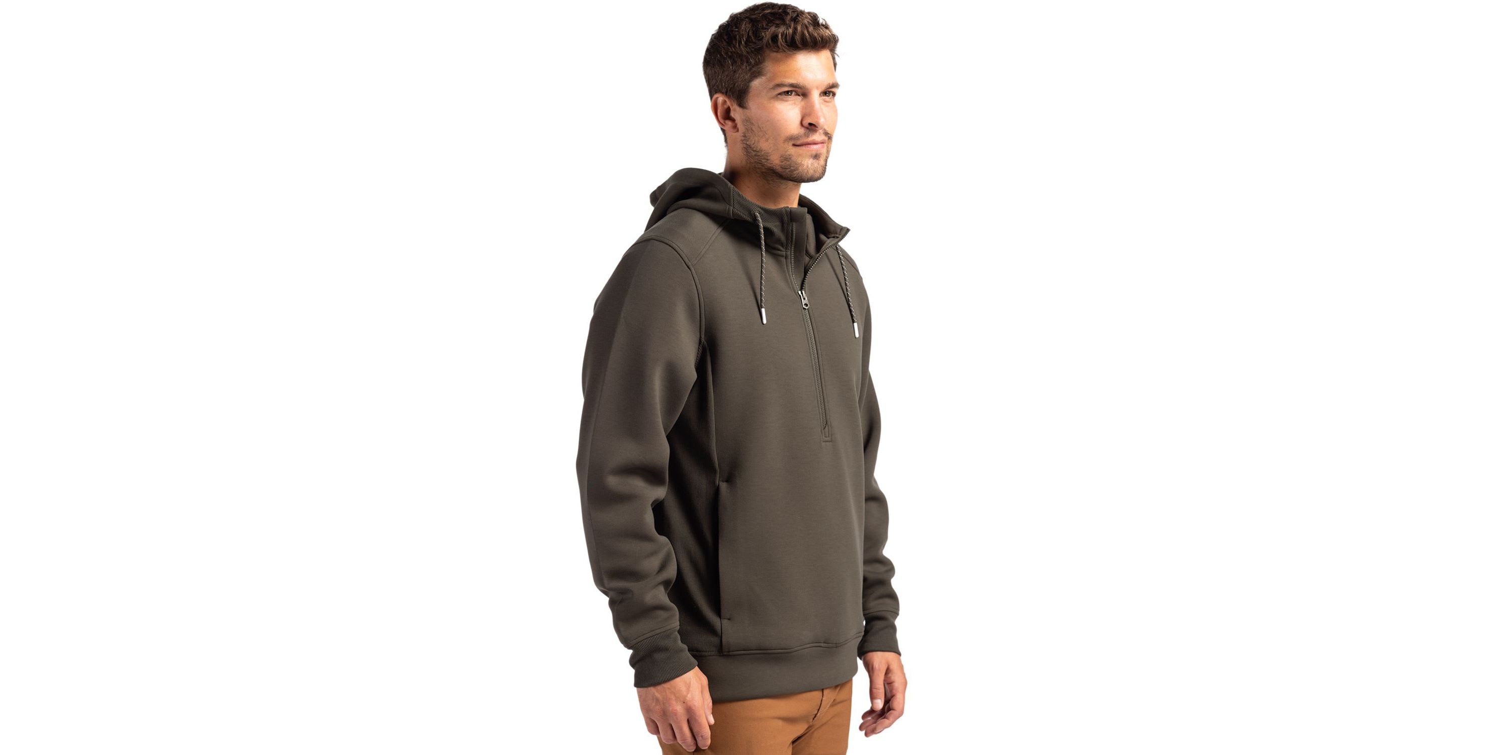 Cutter & Buck Roam Eco Half Zip Recycled Mens Hooded Pullover