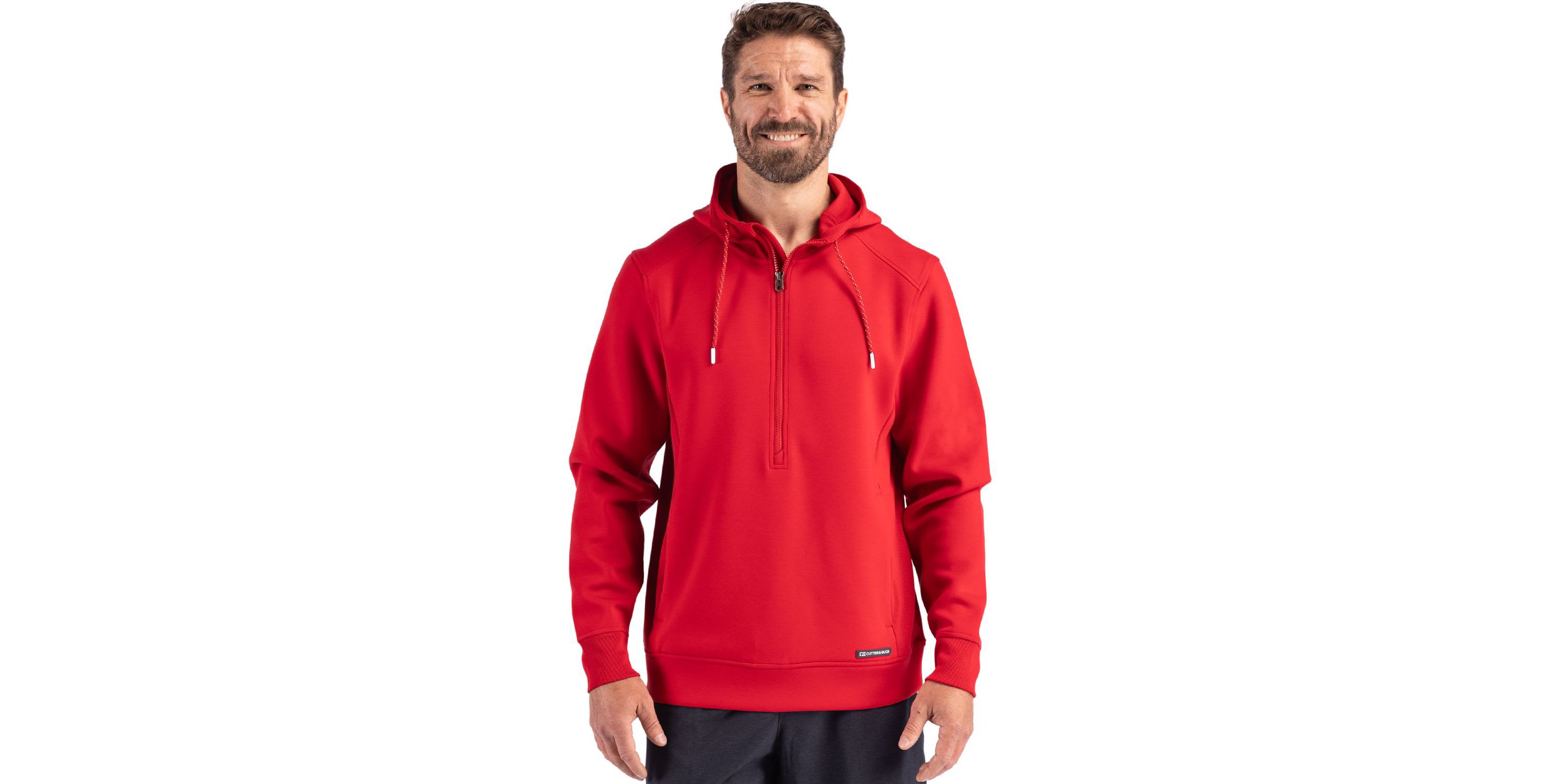 Cutter & Buck Roam Eco Half Zip Recycled Mens Hooded Pullover