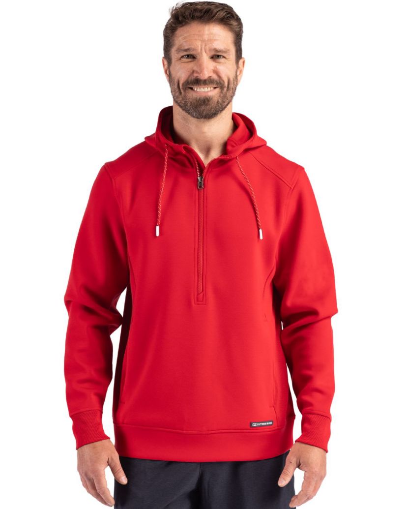 Cutter & Buck Roam Eco Half Zip Recycled Mens Hooded Pullover