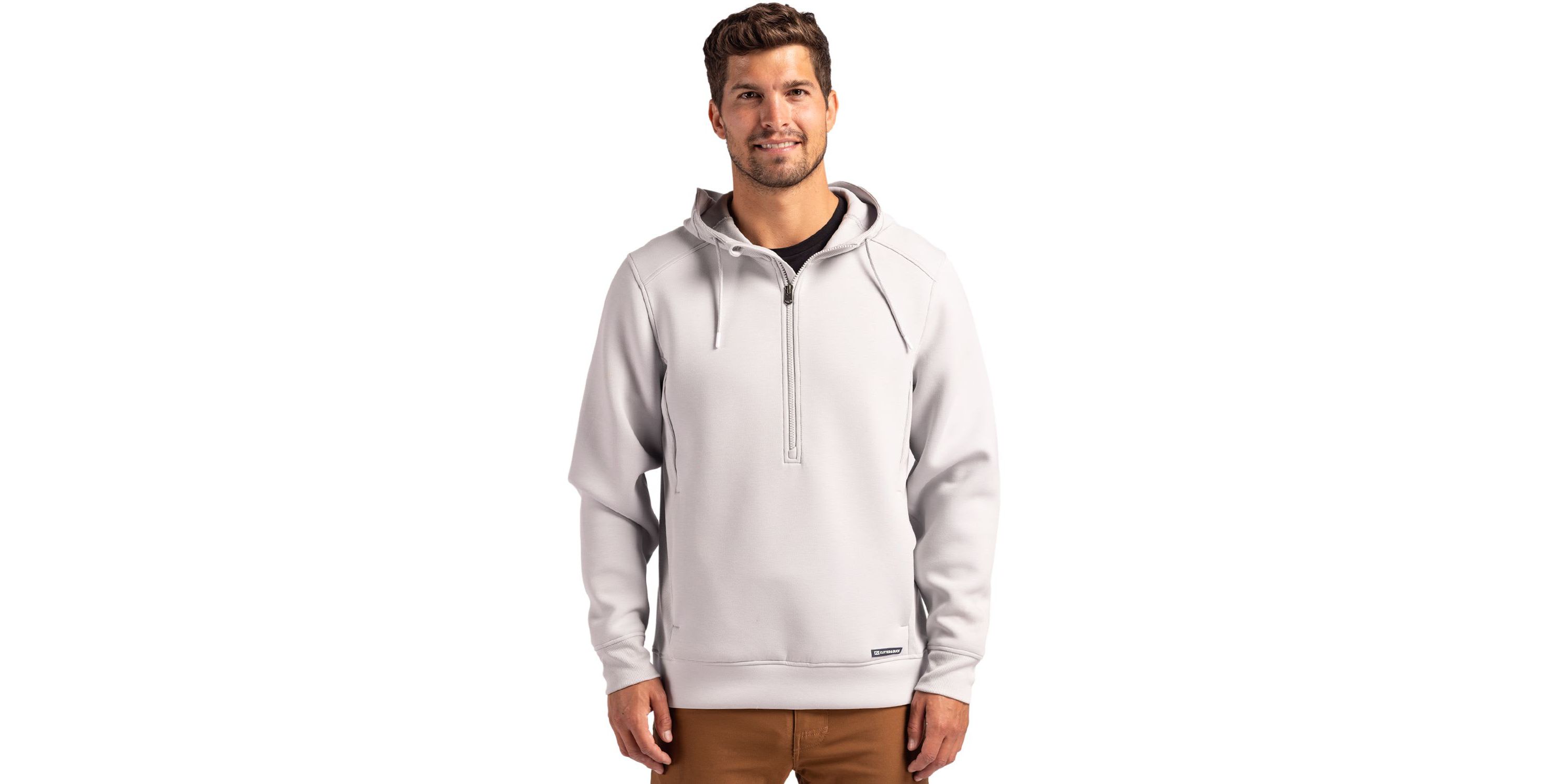 Cutter & Buck Roam Eco Half Zip Recycled Mens Hooded Pullover