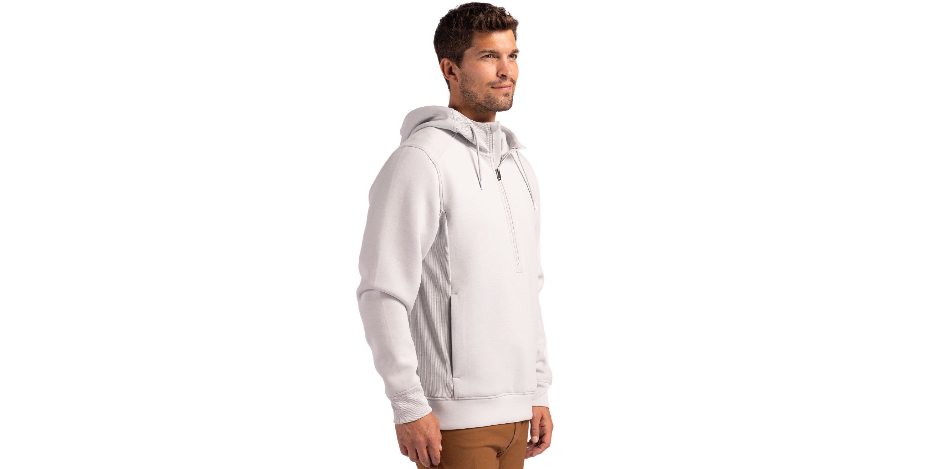 Cutter & Buck Roam Eco Half Zip Recycled Mens Hooded Pullover