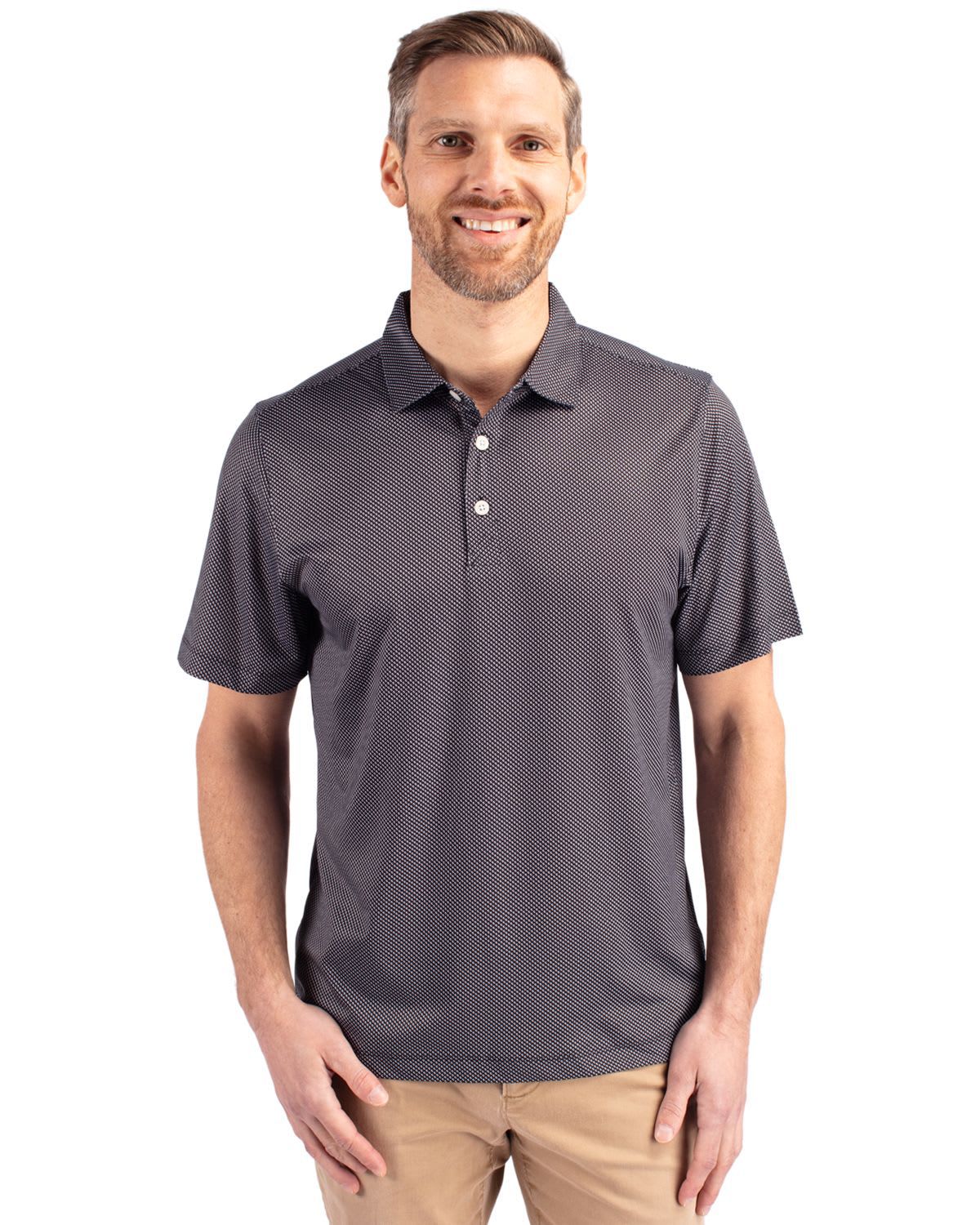 Cutter & Buck Pike Eco Symmetry Print Stretch Recycled Mens Polo