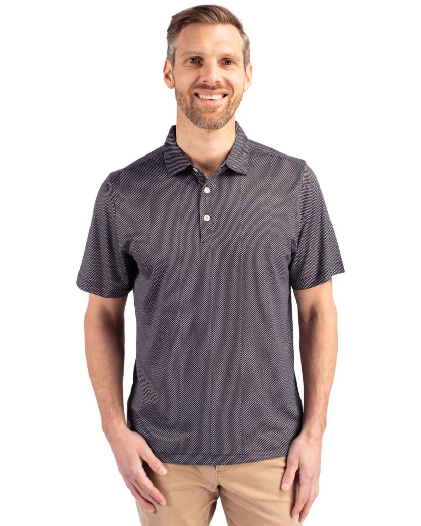 Cutter & Buck Pike Eco Symmetry Print Stretch Recycled Mens Polo