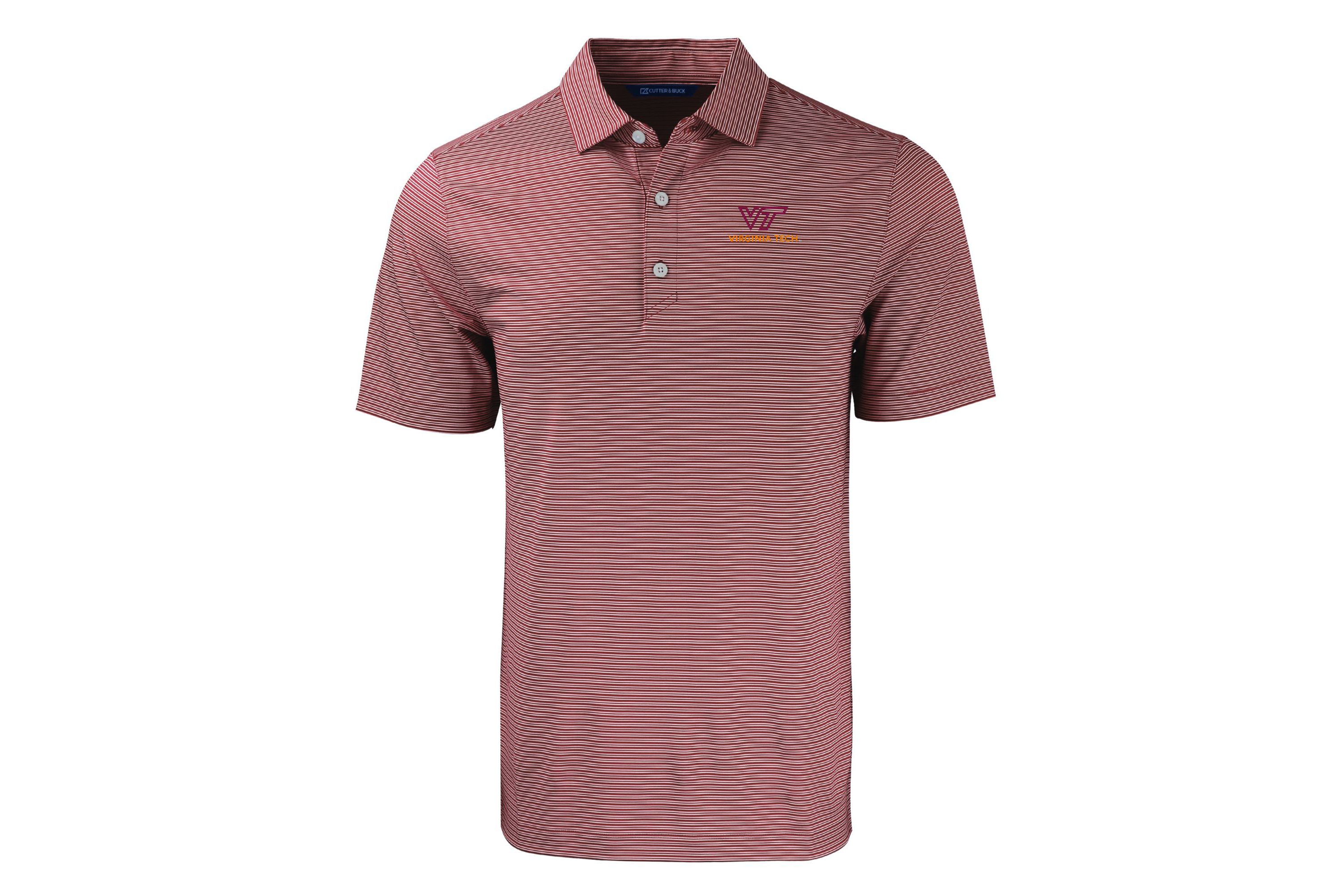 NCAA Virginia Tech Hokies Forge Eco Double Stripe Stretch Recycled Polo