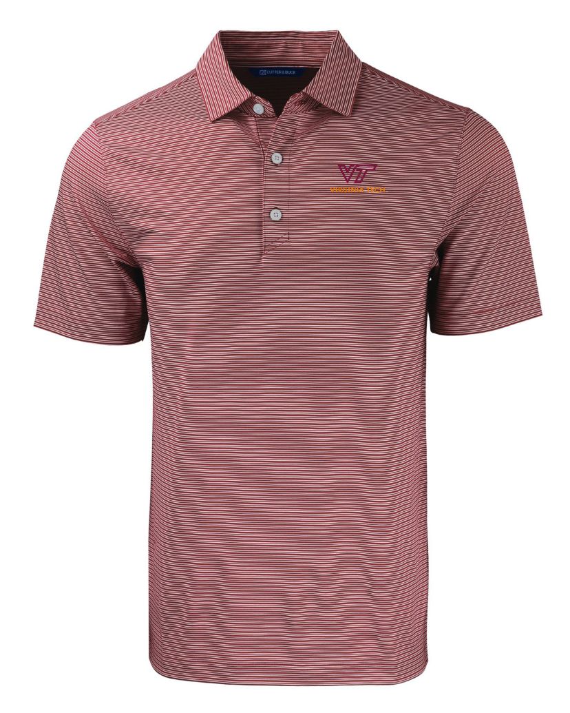 NCAA Virginia Tech Hokies Forge Eco Double Stripe Stretch Recycled Polo